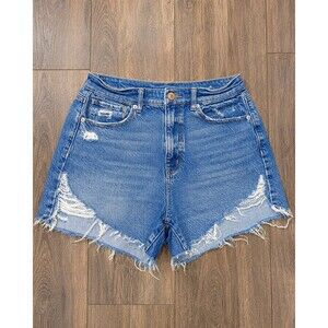 American Eagle Women's 6 Distressed Denim Cutoff Shorts Frayed Hem Stretch